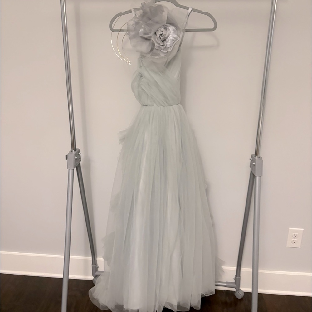 Homespun Couture dress size 10-12 with matching flower headpiece